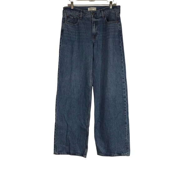ABERCROMBIE & FITCH - WOMEN'S 28/6 - THE ULTRA LOOSE LOW RISE BLUE DENIM JEANS - Picture 1 of 8